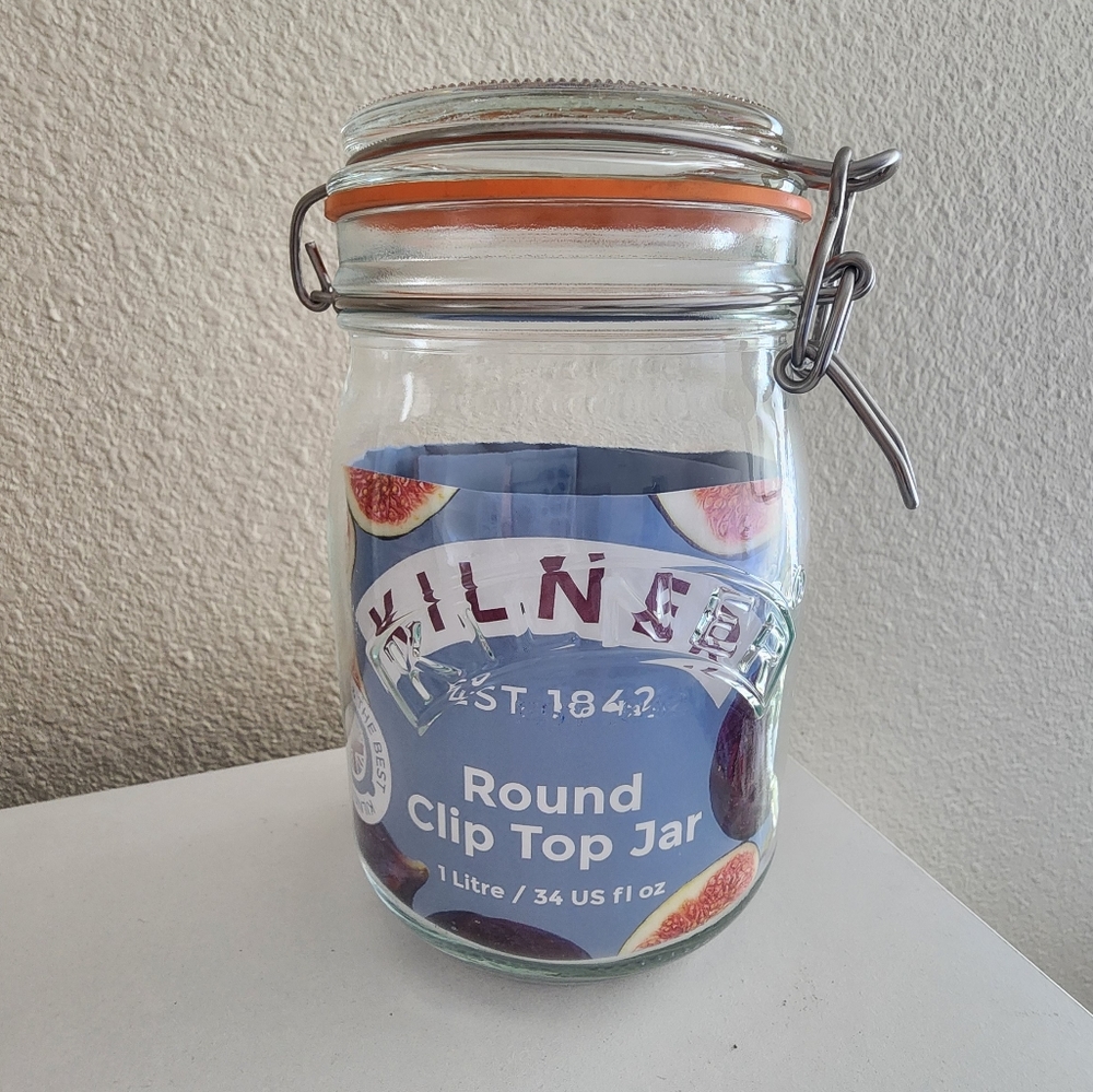 Kilner Round Clip Top Jar, 34-Fl Oz, 1 L